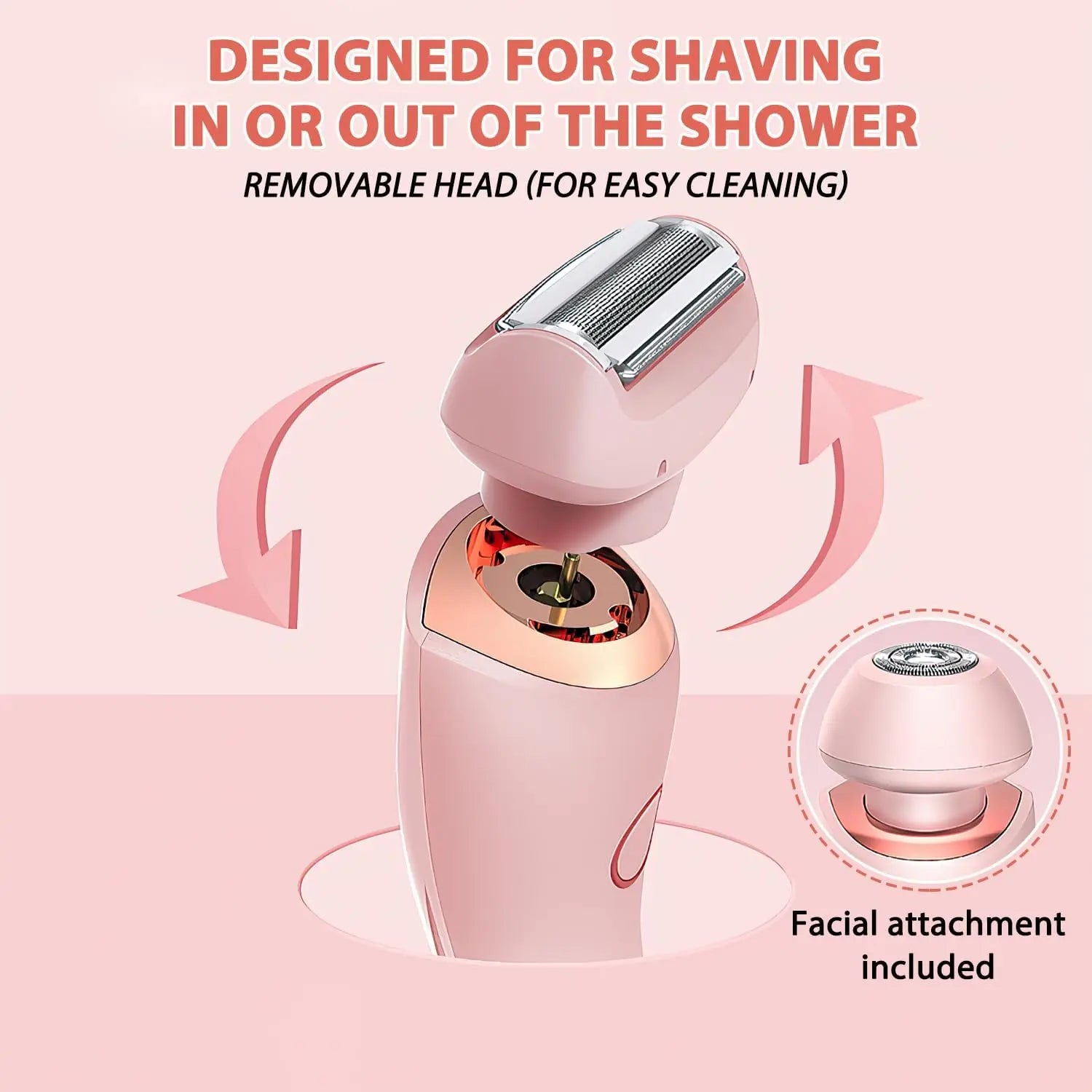 Electric Painless Hair Removal Shaver for Women's Body and Face - 3