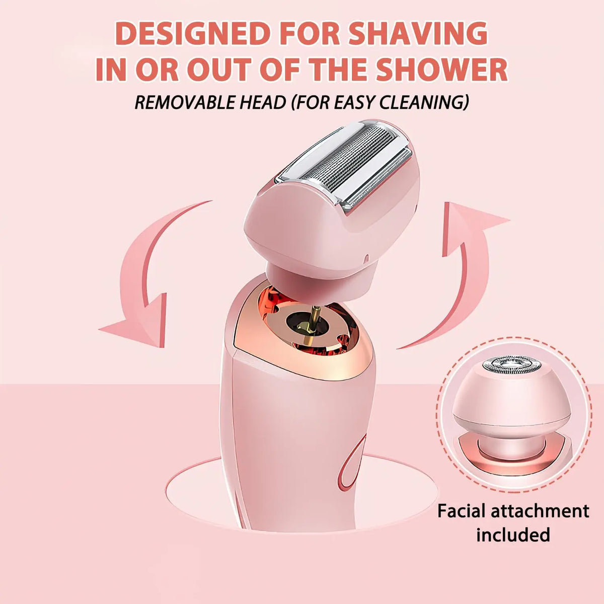 Electric Painless Hair Removal Shaver for Women's Body and Face