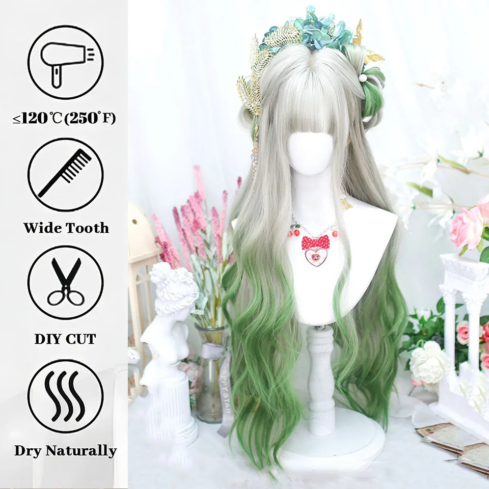 Lolita Harajuku Cosplay Wig with Hairbun Ponytails - 17