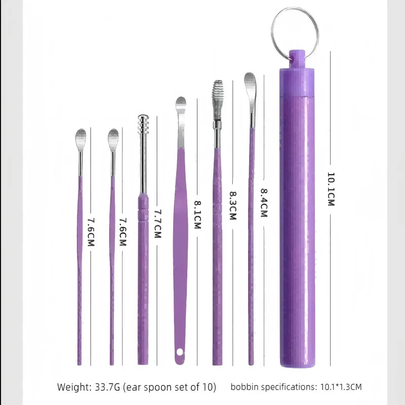 Professional Stainless Steel Ear Wax Removal Cleaning Tool Kit