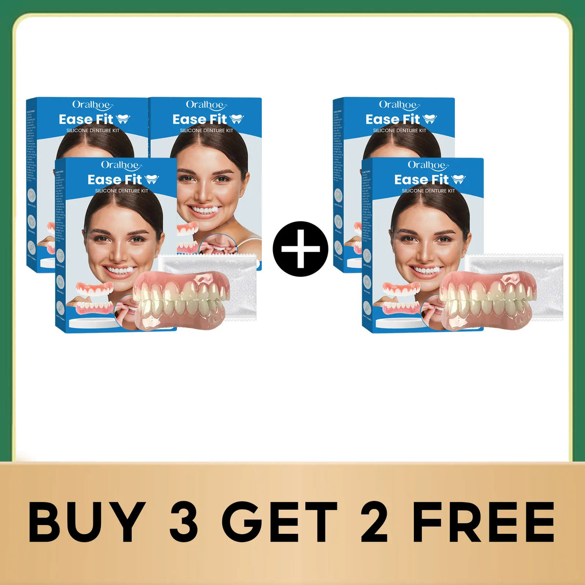 Comfortable Silicone Full Denture Set for Natural Looking Teeth Smile