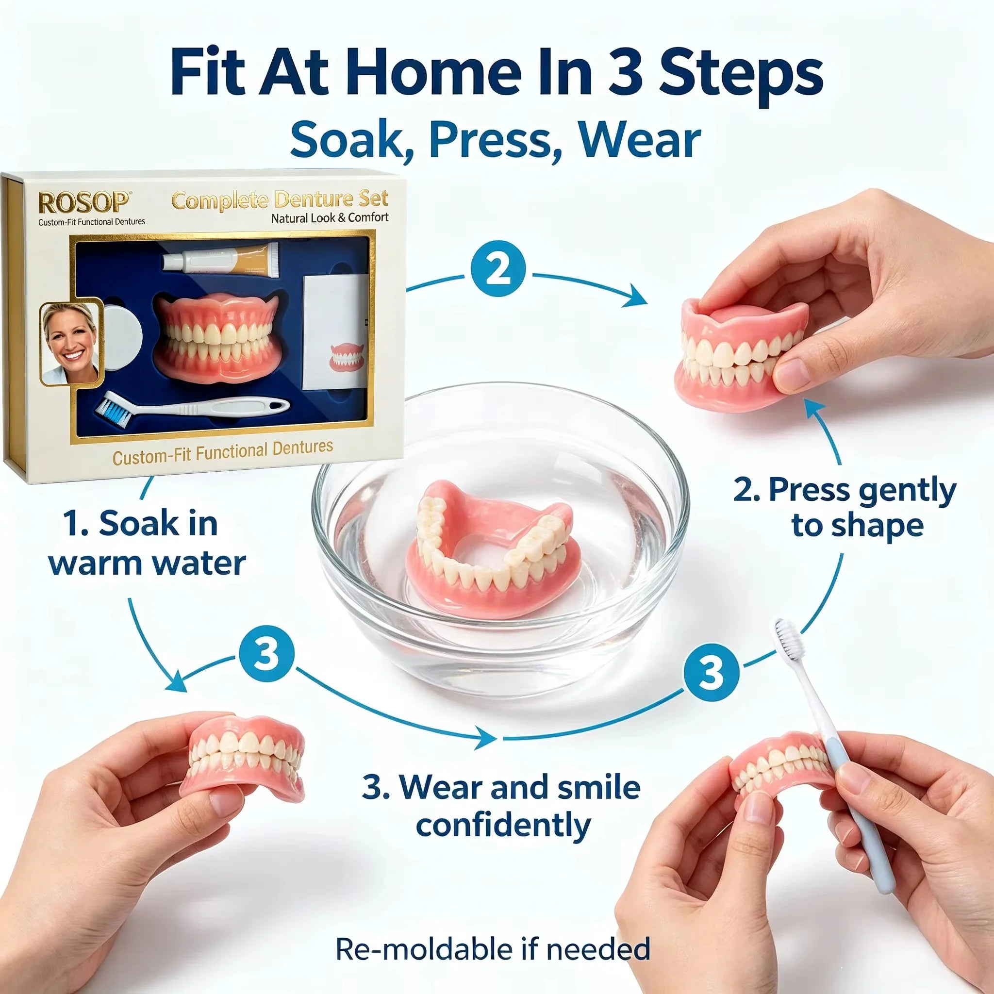 Comfort Fit Cosmetic Smile Teeth for Instant Natural Looking Coverage - 2