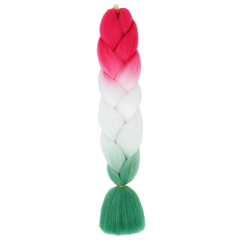 24-Inch Long Colorful Ombre Braiding Hair Extensions - 12