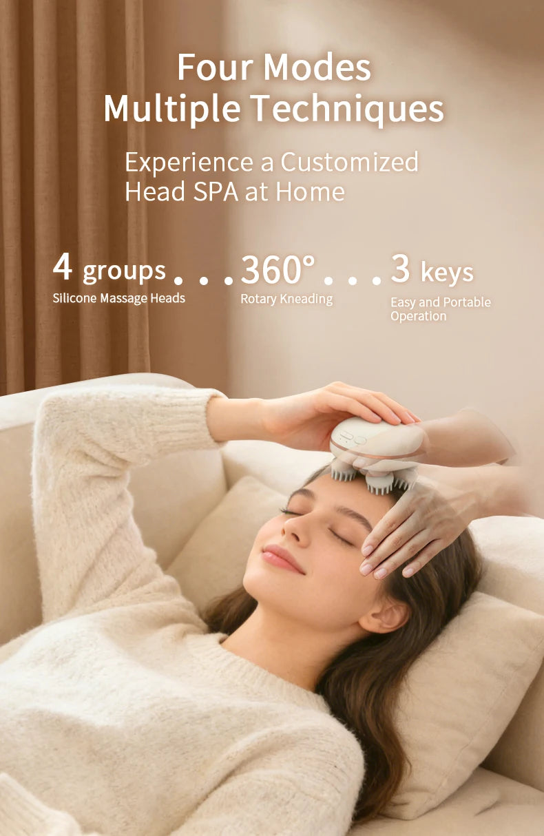 Waterproof Cordless Electric Scalp and Full Body Massage Machine - 10