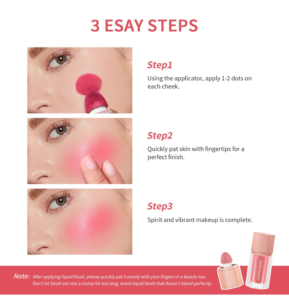 Waterproof Liquid Blush with Built-in Applicator for Natural Matte Finish - 14