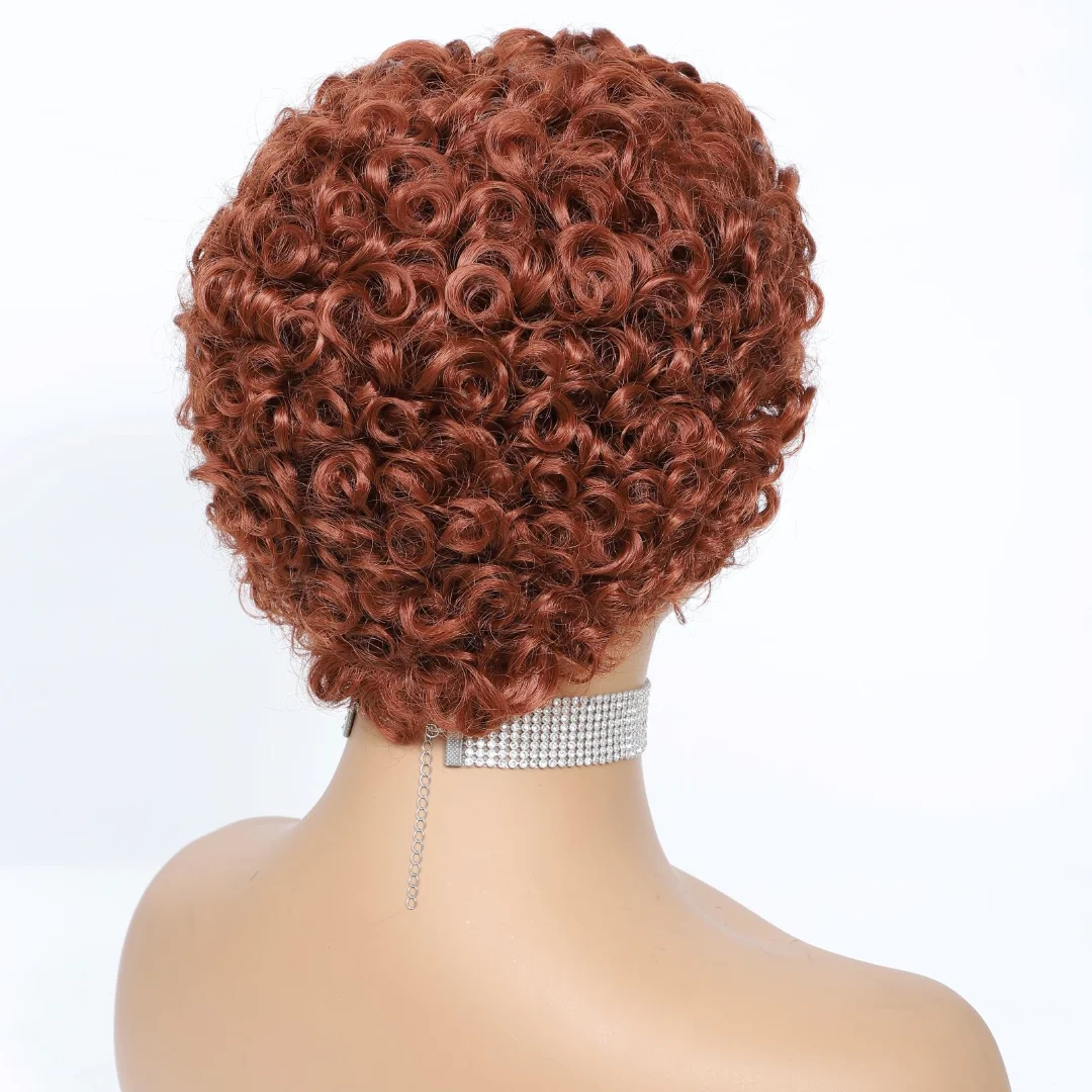 Short Curly Pixie Cut Synthetic Wig for Daily Wear - 2