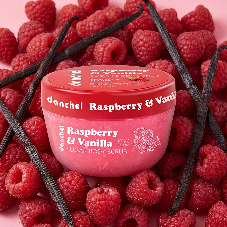 Raspberry and Vanilla Sugar Body Scrub for Smooth Nourished Skin