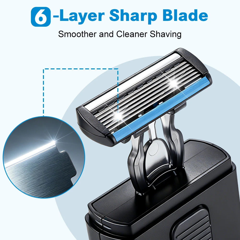 Retractable Portable Manual Shaver for Travel and Daily Grooming