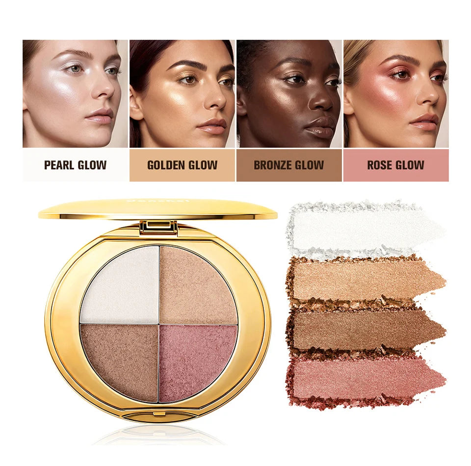 4-in-1 Highlighting and Contouring Face Palette for Eyes and Cheeks - 8
