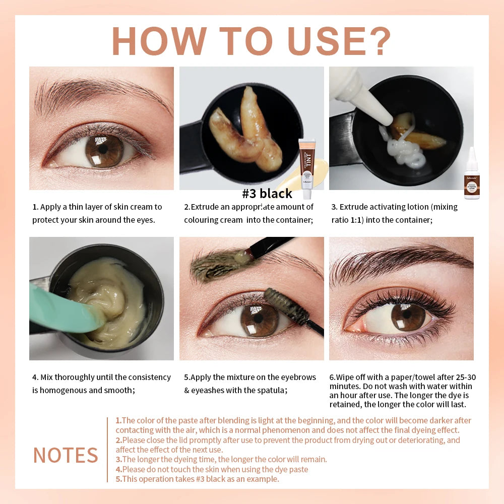 Professional Eyelash and Eyebrow Tinting Kit for Long Lasting Color - 6