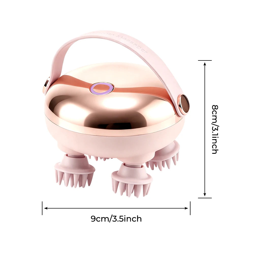 Electric Waterproof Scalp Massager for Stress Relief and Hair Growth