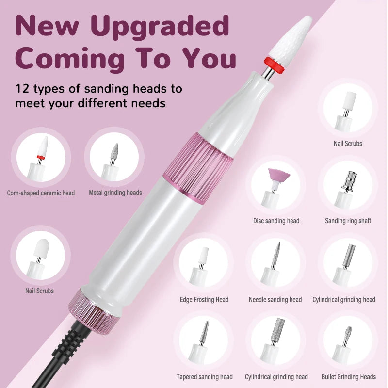 Professional Rechargeable Electric Nail Drill for Manicure and Pedicure