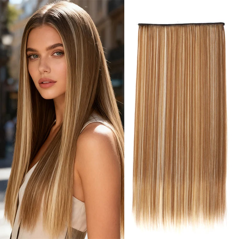 Long Straight Clip-in Hair Extensions for Instant Length and Volume - 13