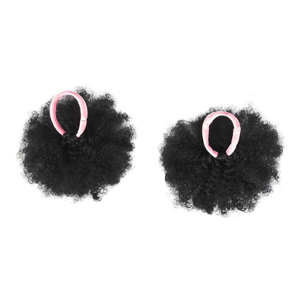 Kinky Curly Afro Puff Drawstring Ponytail Extensions - 7