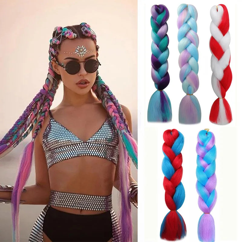 24-Inch Jumbo Braiding Hair Extensions for Vibrant Hairstyles - 7