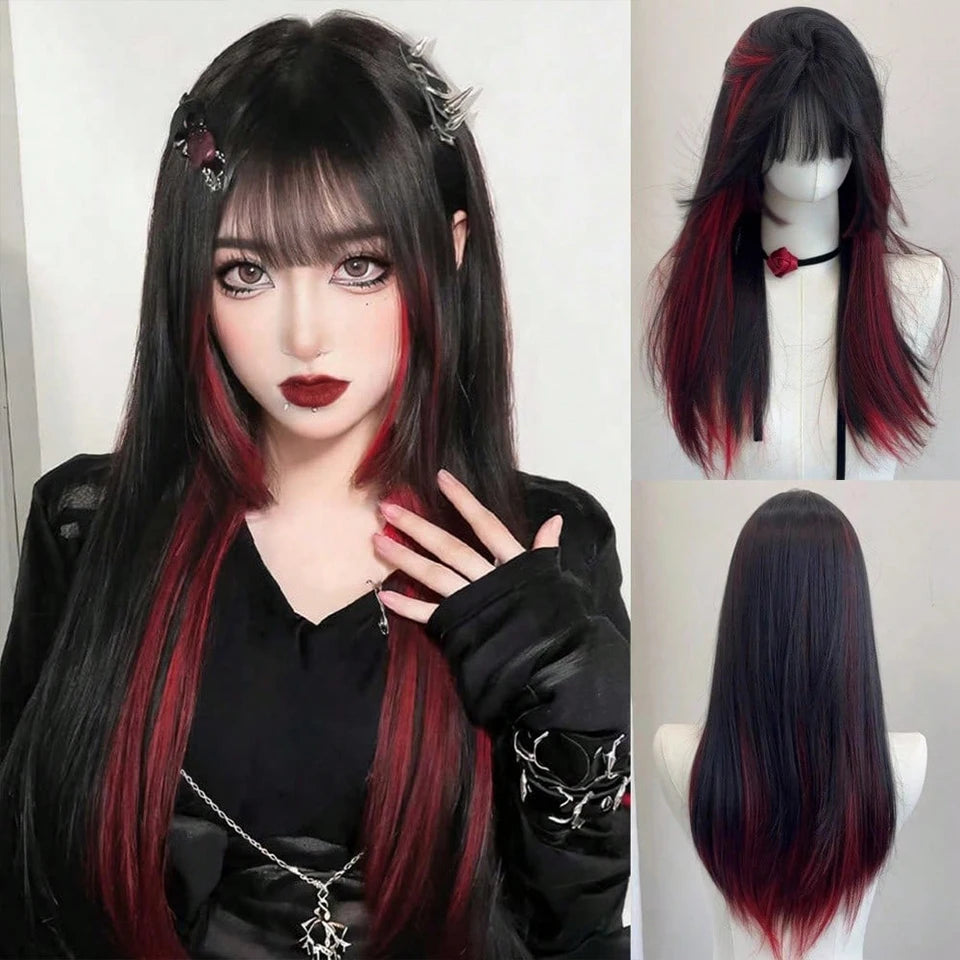 Long Straight Blue Synthetic Cosplay Wig for Halloween and Costume Parties - 18