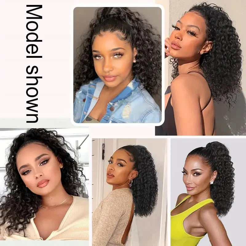 18-Inch Kinky Curly Drawstring Ponytail Hair Extension