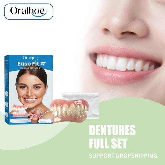 Comfortable Silicone Full Denture Set for Natural Looking Teeth Smile