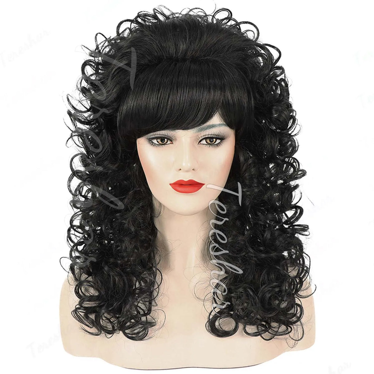 Retro Beehive Curly Wig for 60s 70s Disco Parties and Costume Cosplay