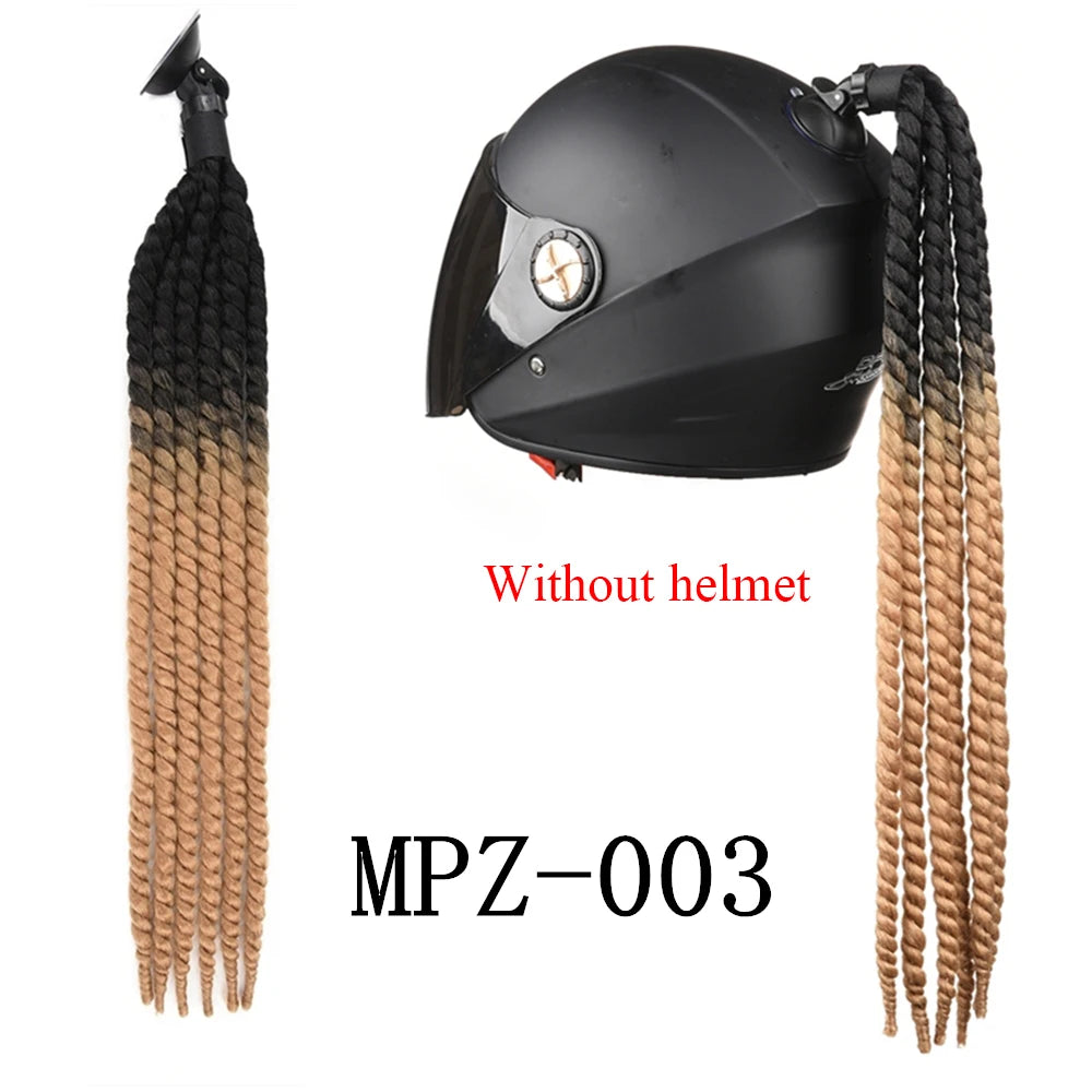24 Inch Motorcycle Helmet Braided Ponytail with Suction Cup