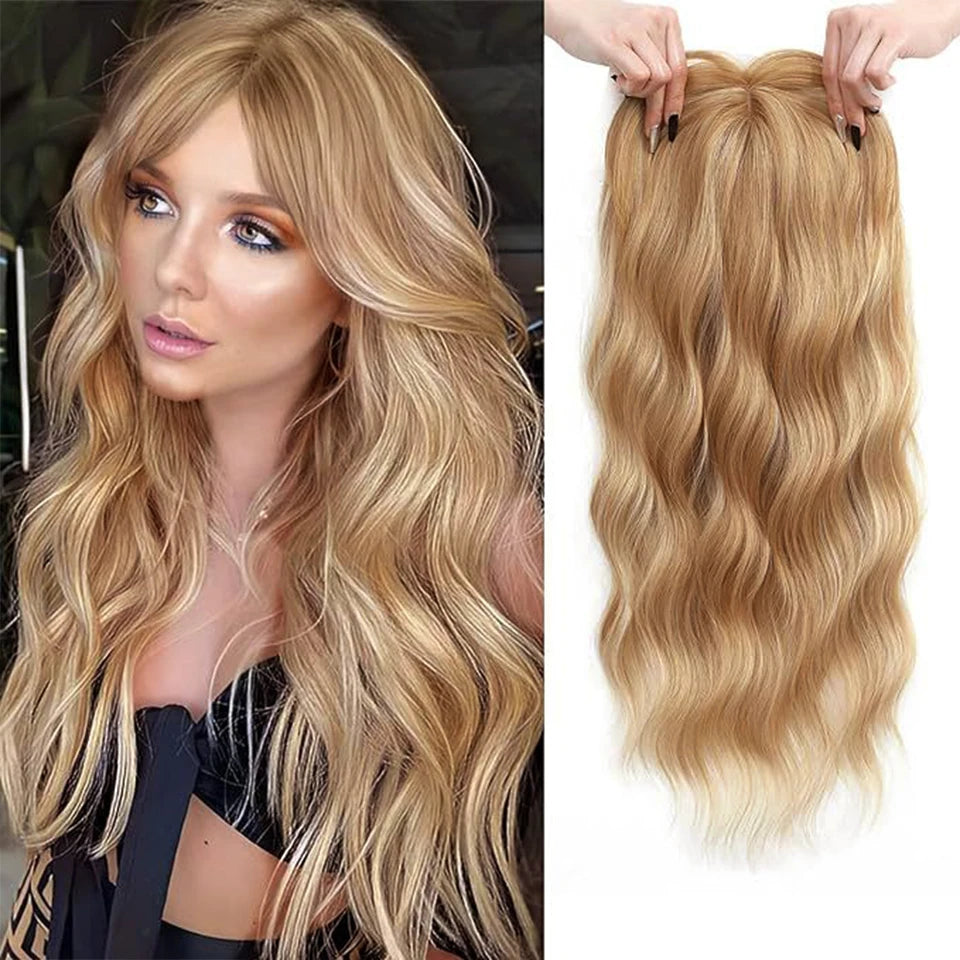 Clip-In Hair Topper with Bangs for Natural Volume and Root Coverage - 40