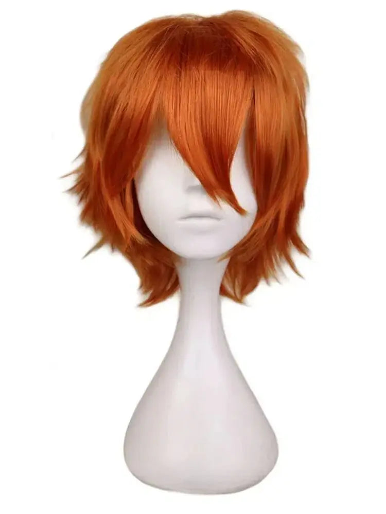 Short Orange Cosplay Wig for Halloween Costumes