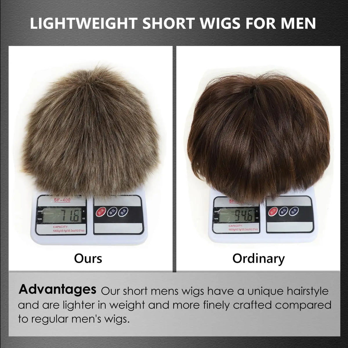 Short Layered Black Wig for Men Daily and Cosplay