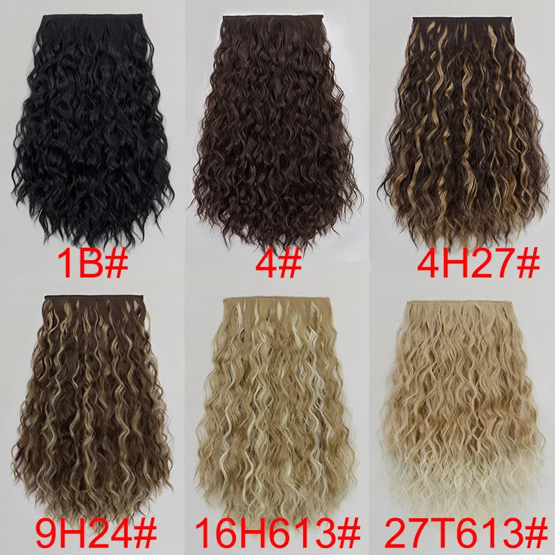 18-Inch Wavy Curly One-Piece Clip-In Hair Extension