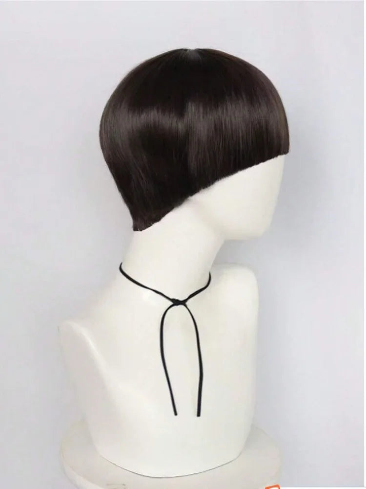 Short Brown Cosplay Bowl Cut Wig for Men
