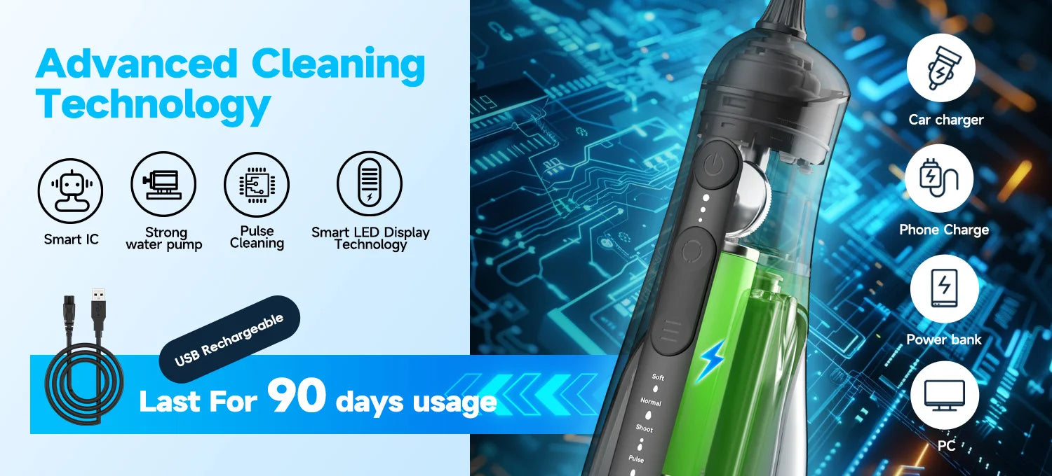 Portable Cordless Water Flosser for Deep Cleaning and Gum Health - 15