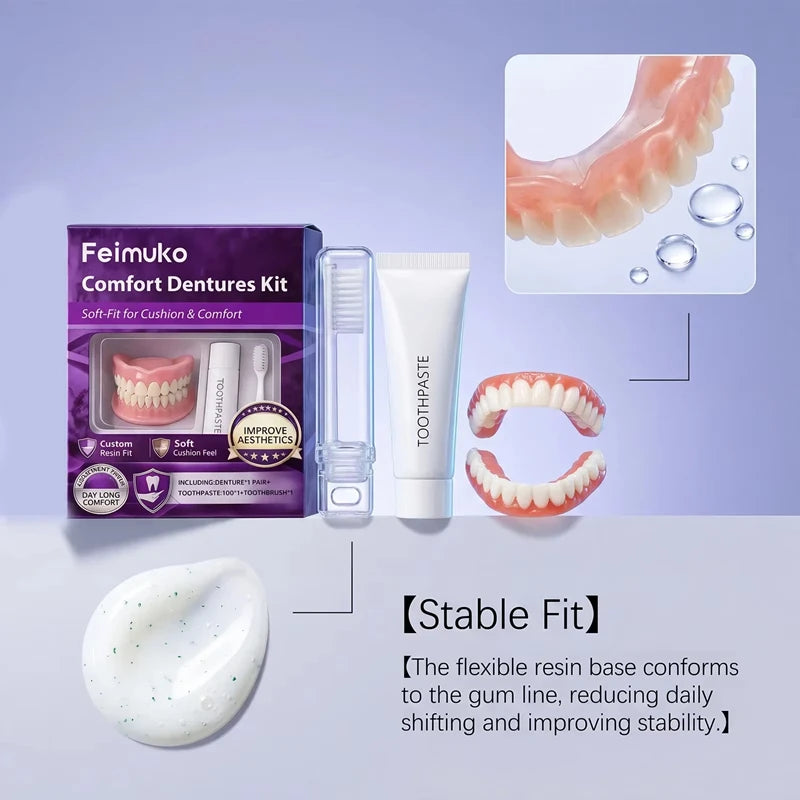 Comfortable Silicone Full Set Dentures for Instant Smile Enhancement - 12