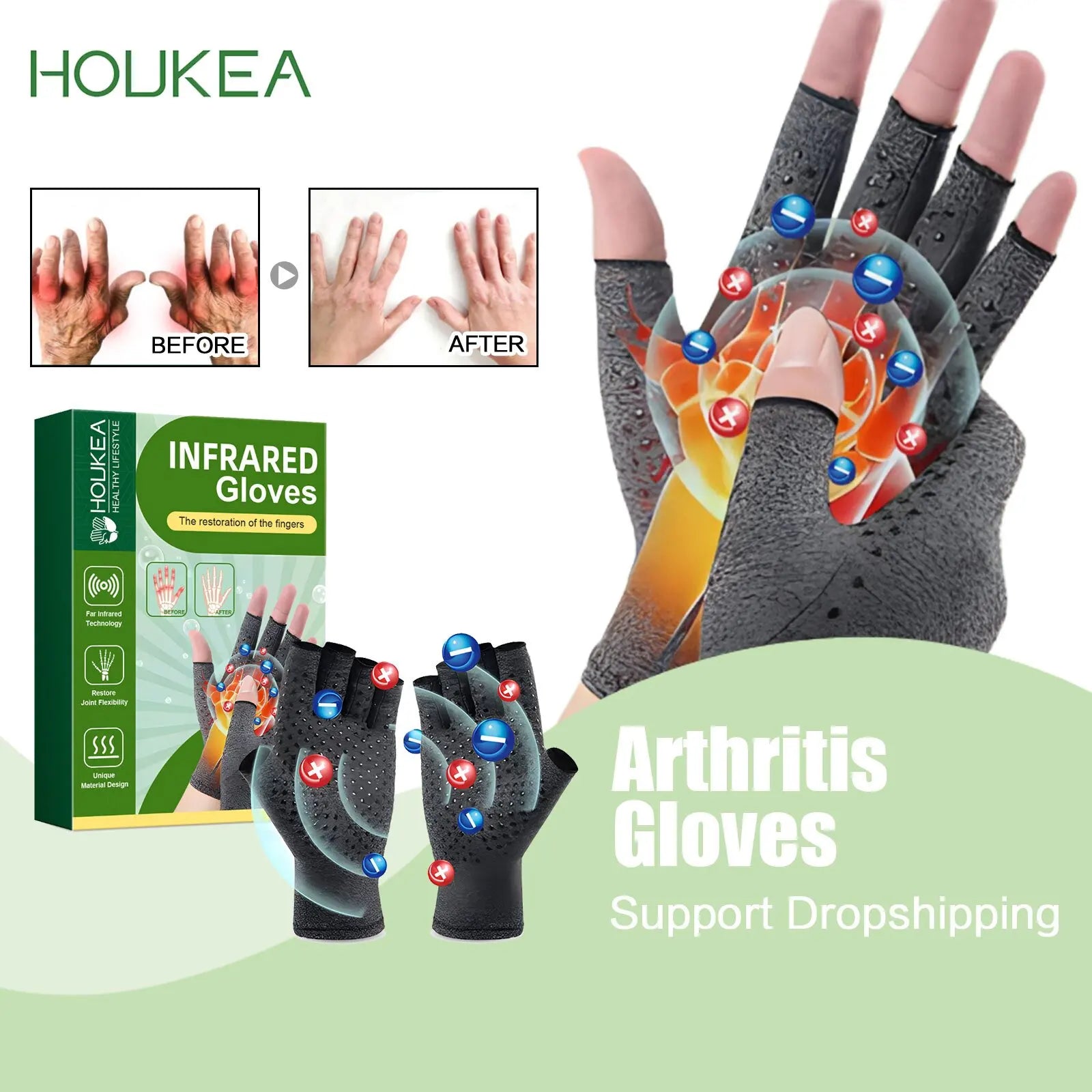 Magnetic Compression Therapy Gloves for Arthritis and Joint Pain Relief - 1