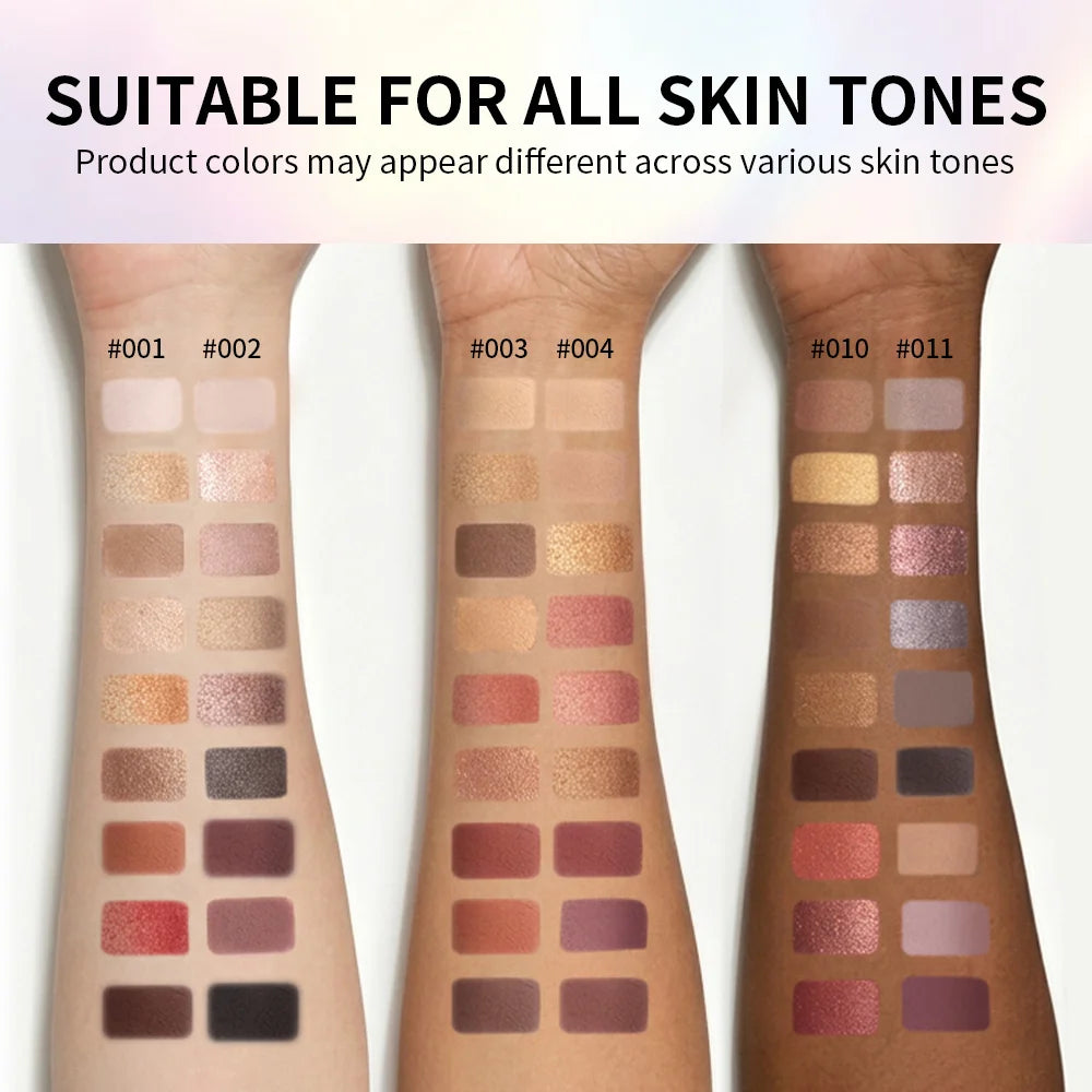 9-Color Professional Eyeshadow Palette with Blending Brush - 5