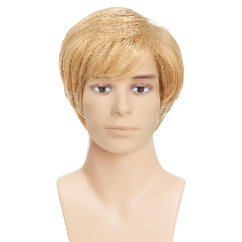 Short Natural Blonde Layered Wig for Men