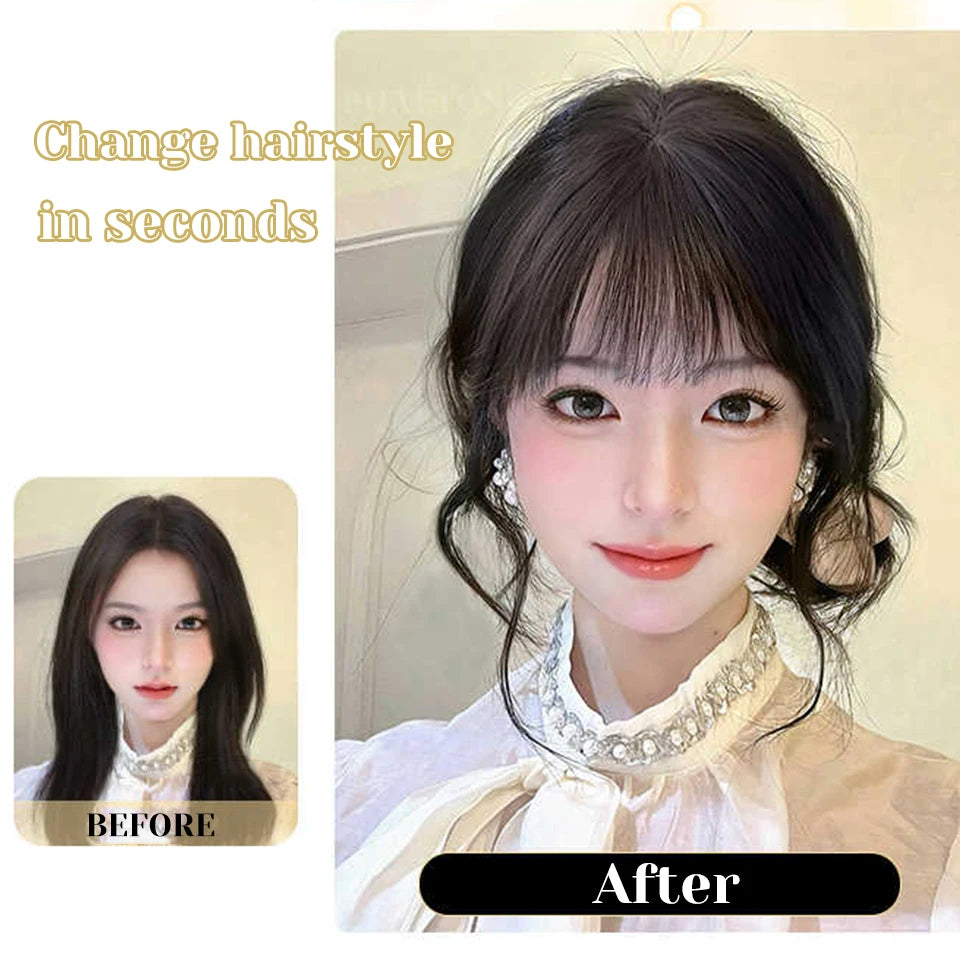 Clip In Air Bangs for Natural Hair Volumizing and Face Framing - 2