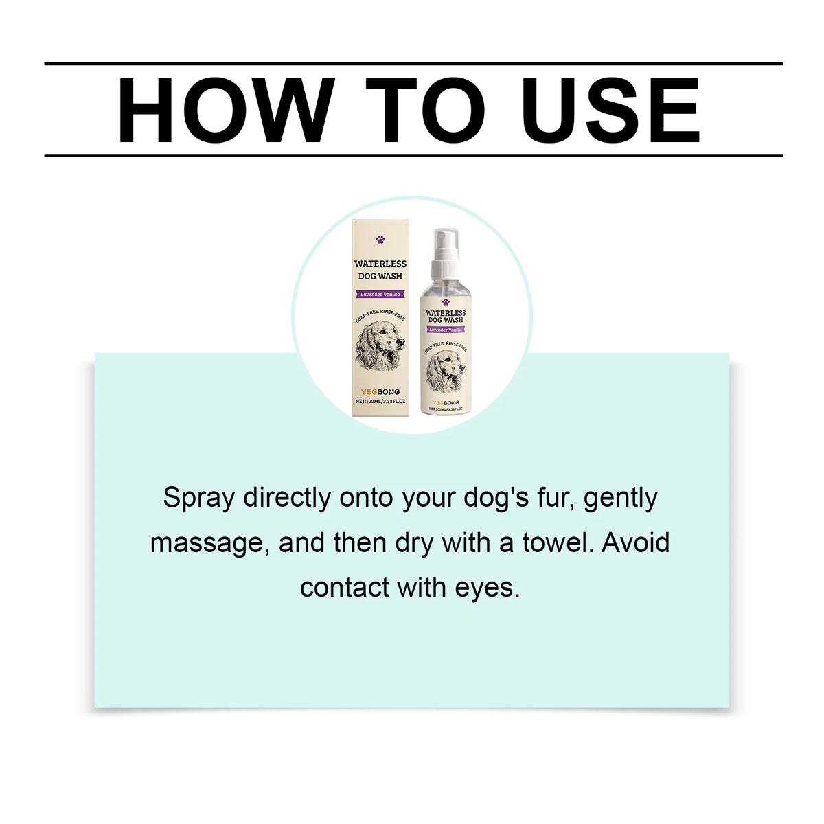 Waterless Dog Shampoo Spray for Quick Cleaning and Odor Removal