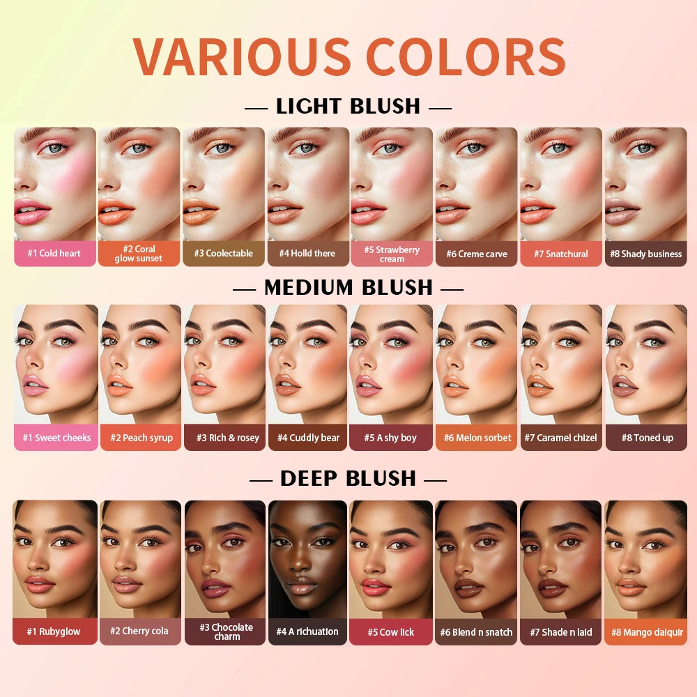 8-Color Cream Blush and Contouring Makeup Palette for Flawless Skin - 5