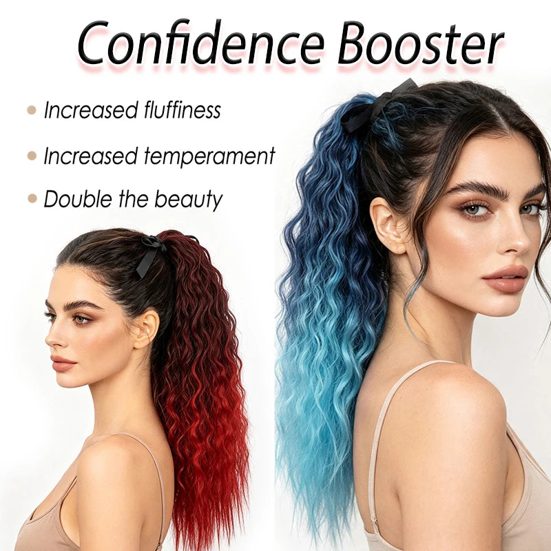 22-Inch Kinky Curly Drawstring Ponytail Hair Extension - 5