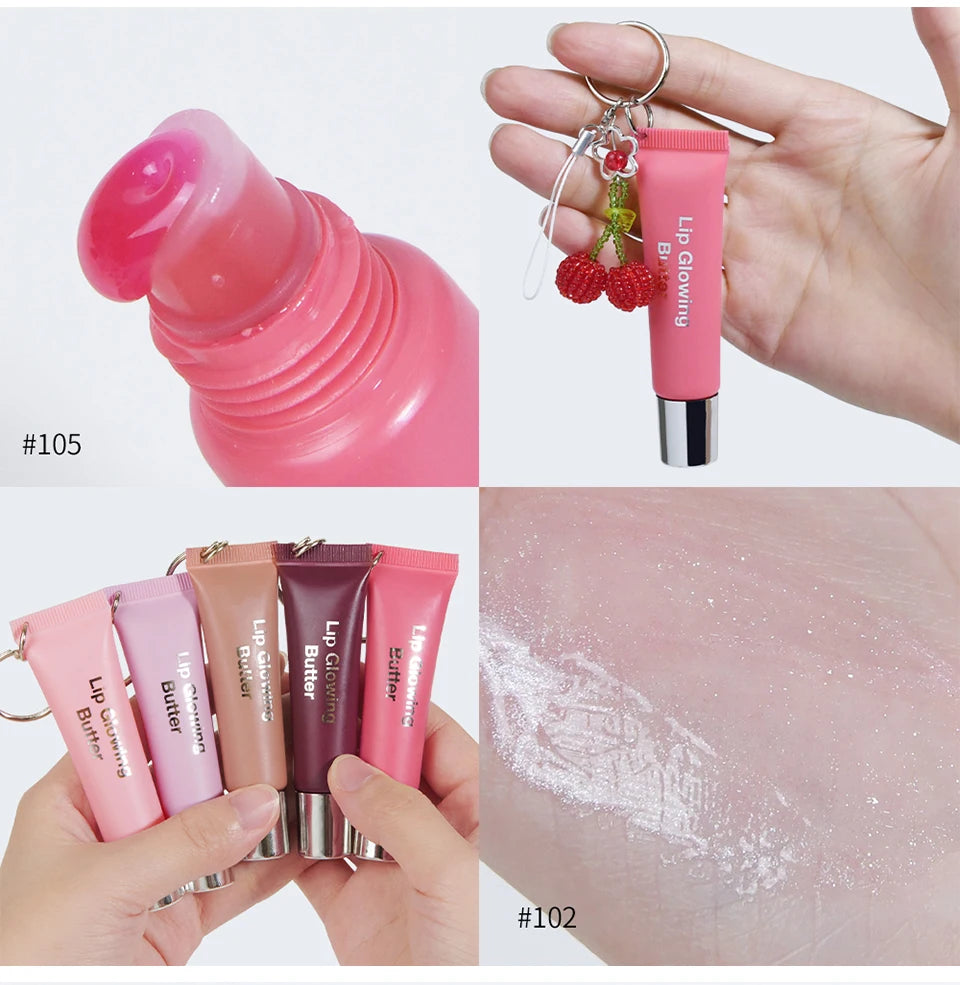 Hydrating Lip Gloss with Keychain for Long-Lasting Moisture and Shine - 16