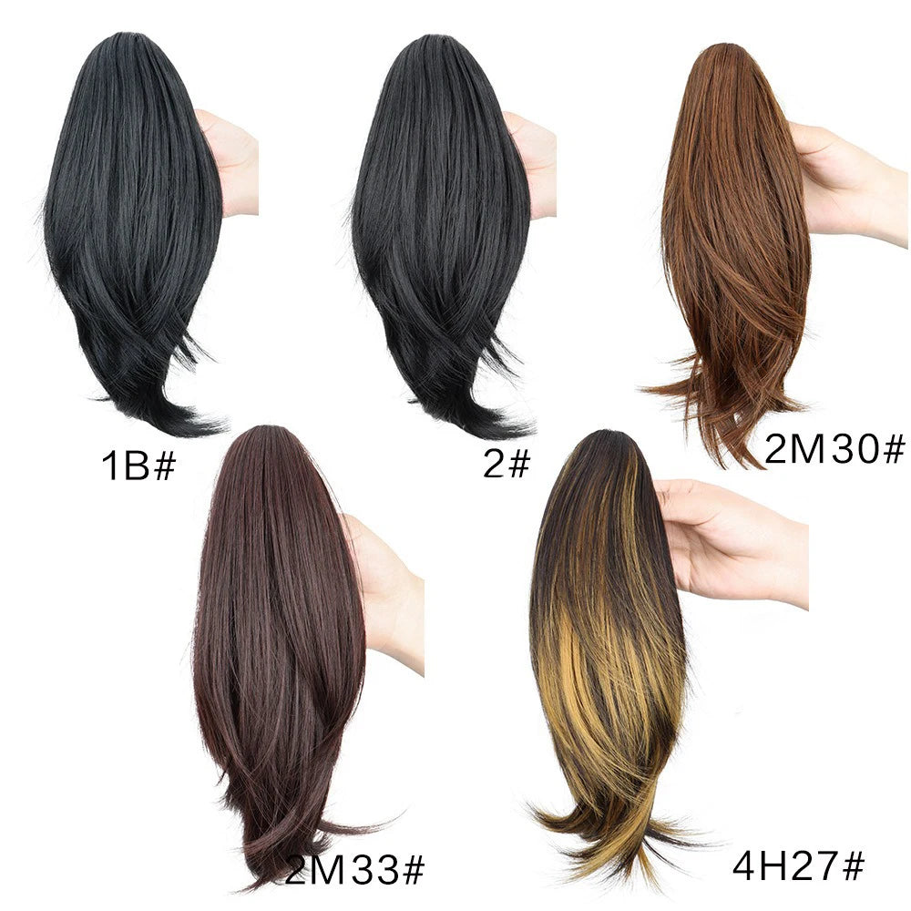 Short Synthetic Claw Clip Ponytail Extension for Natural Voluminous Hair - 2
