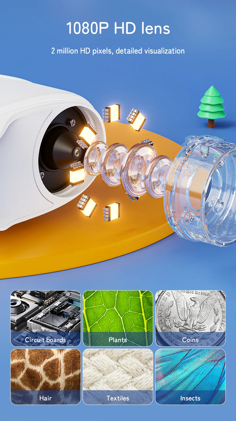 Portable Digital Handheld Microscope for Kids Science Exploration