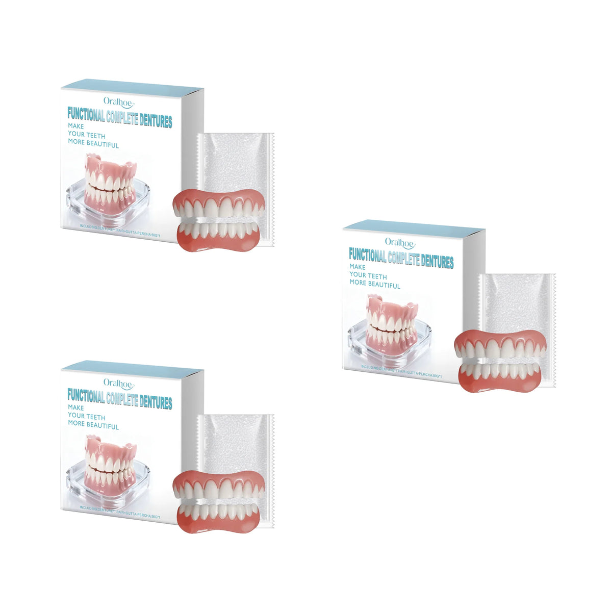 Temporary Cosmetic Denture Set for Instant Smile Transformation