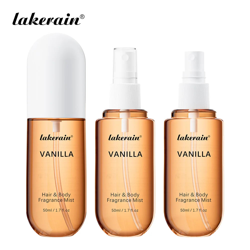 Long Lasting Vanilla and Rose Scented Hair and Body Fragrance Mist