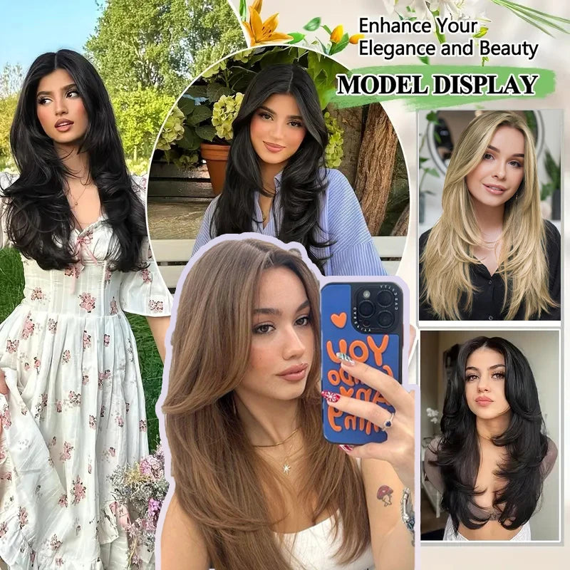 22-Inch V-Shaped Layered Straight Hair Extension for Volume - 6