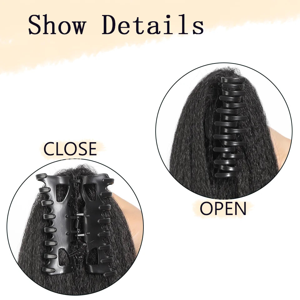 12-Inch Kinky Straight Ponytail Hair Extension for Women