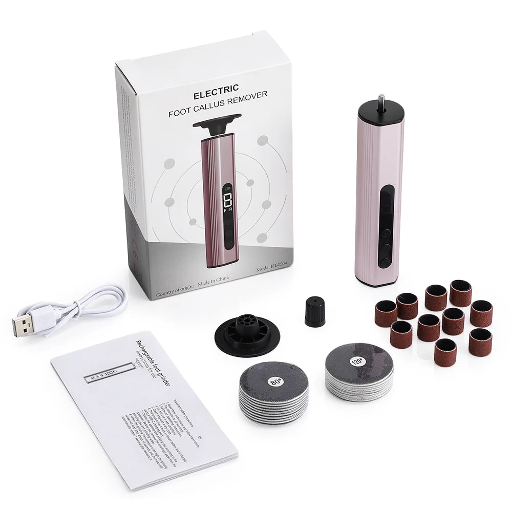 Electric Rechargeable Foot Callus Remover with 9 Speed Settings