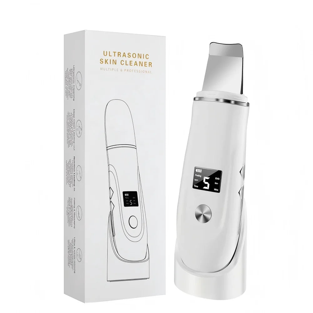 Ultrasonic Facial Skin Scrubber and Pore Cleansing Spatula Device - 15