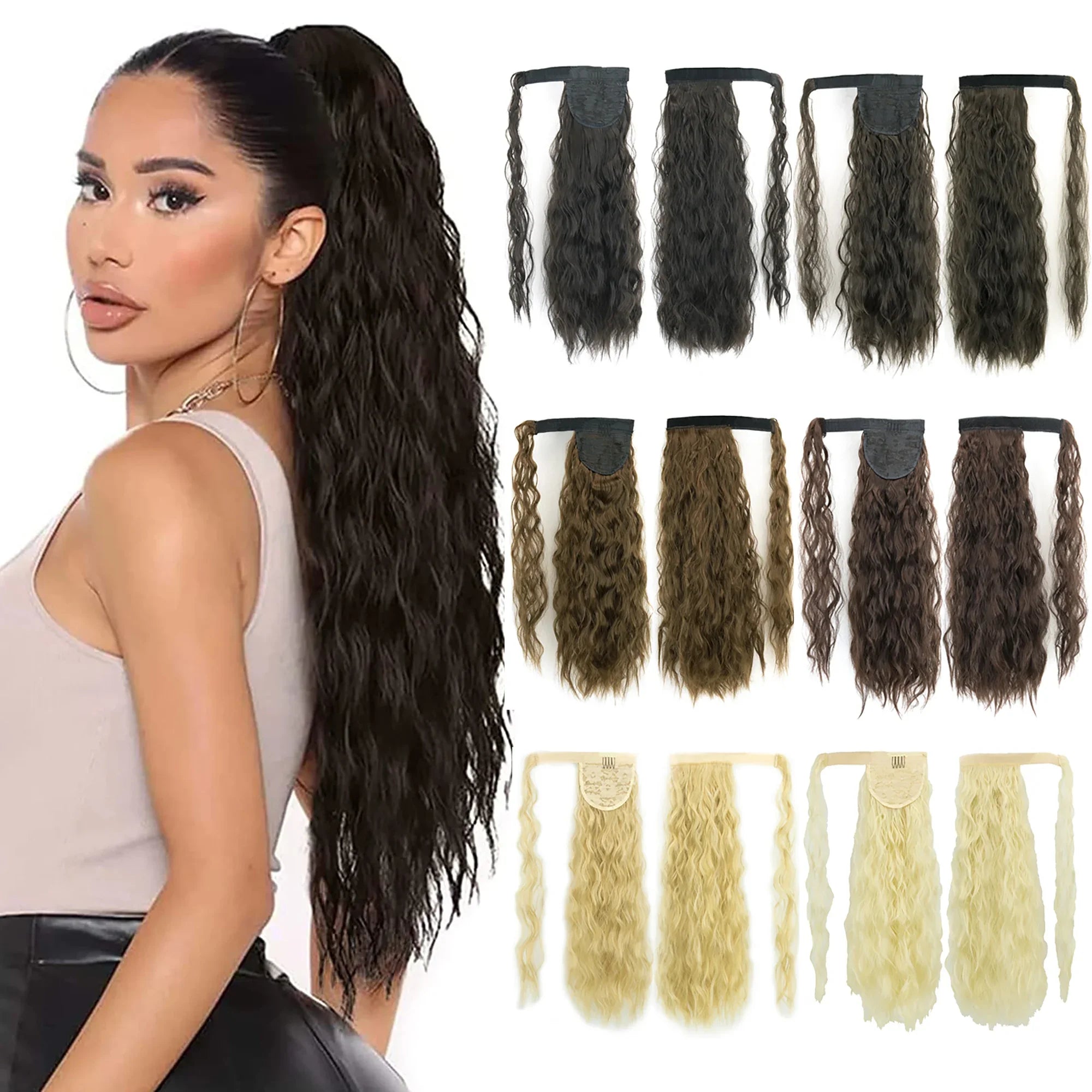 Long Kinky Curly Wrap Around Ponytail Extension for Instant Volume - 2