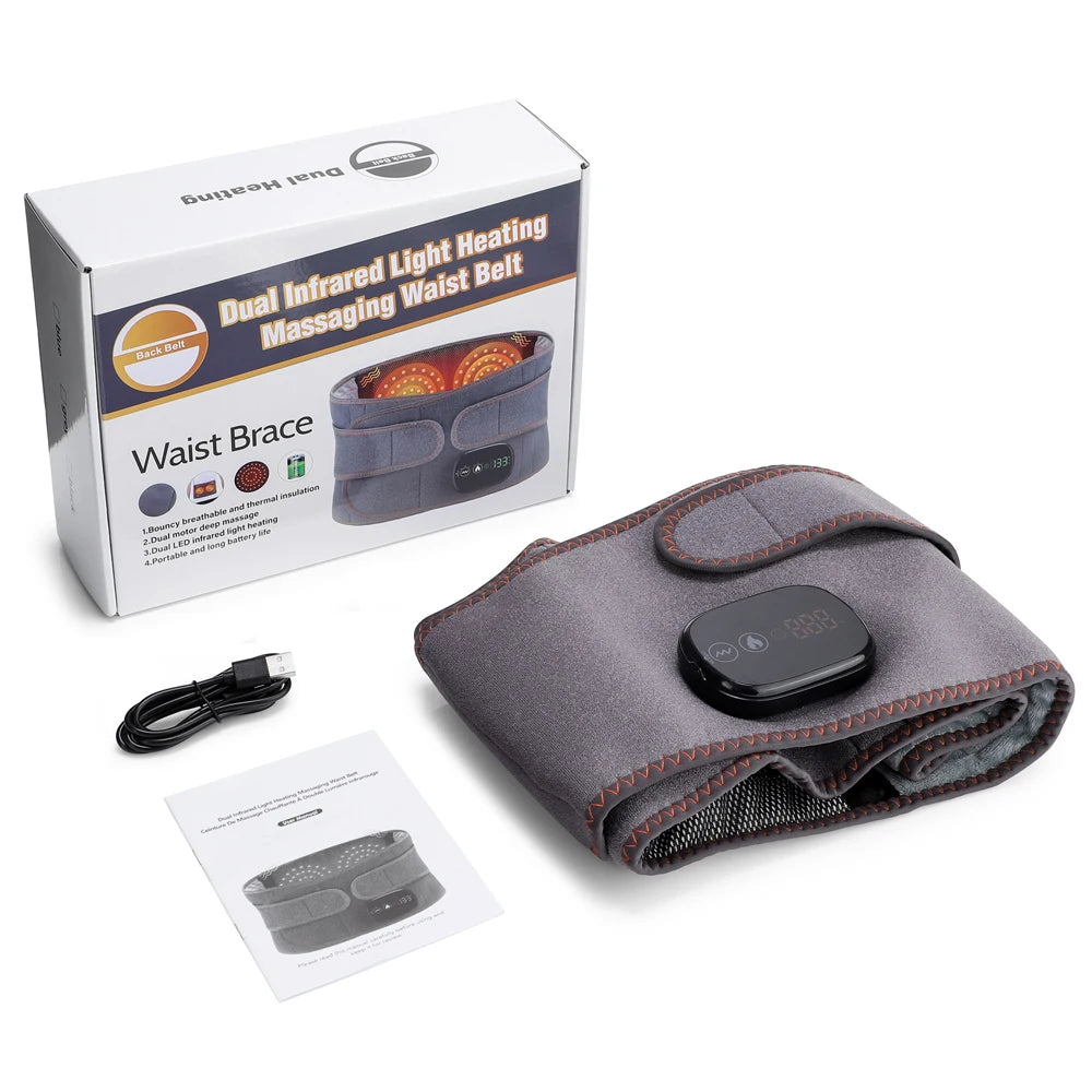Cordless Heated Waist Massager with Infrared Heat and Vibration Therapy