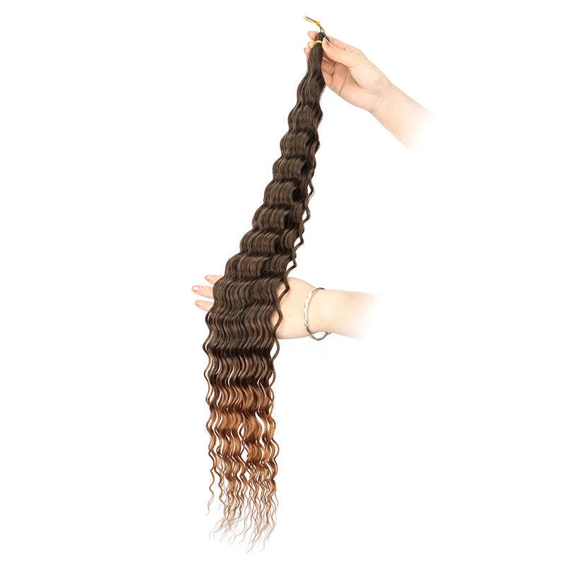 30-Inch Deep Wave Pre-Stretched Crochet Braiding Hair